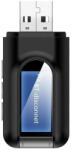 Techstar Receptor si Transmitator 2 In 1 Techstar® T16, Bluetooth 5.0, Ecran LCD, AUX, Alimentare USB, Compatibil Sisteme Audio Home sau Auto, Negru (SKU2390)