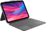 Logitech Husa Logitech Combo Touch cu Smart Connector, tastatura iluminata si trakpad detasabile pentru iPad gen 10, US, Gri Oxford (920-011382) - pcforge