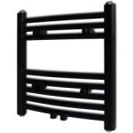 vidaXL Radiator port-prosop încalzire centrala baie, curbat, negru 480x480 mm GartenMobel Dekor (141912)