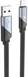 hoco. U119 Кабел за данни за машинно зарядно iPhone USB-A - Lightning плосък черен 1, 2 м