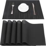 Belle Vous Set 6 Naproane, Belle Vous, din PVC, Dreptunghi, Termorezistente, Antiderapante si Lavabile, 30 x 44, 5 cm, Negru (5061014883039) Fata de masa