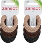 ZANSOT Elasztikus hajgumik nagyméretű, textil, 12 darab, fekete, barna, bézs