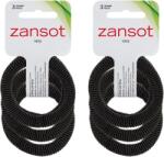 ZANSOT 2 × rugalmas hajgumi, szövet, fekete, 3 db