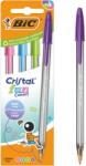 BIC Cristal Fun golyóstoll, 1, 6 mm, különböző színek, 4 db-os kiszerelés