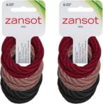 ZANSOT Elasztikus hajgumik nagyméretű, textil, 12 darab, fekete, rózsaszín, piros
