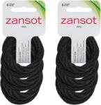ZANSOT Elasztikus hajgumik nagyméretű, textil, 12 darab, fekete