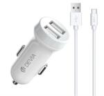 DEVIA 331190/D07 CONECTOR AUTO 2 USB 15W + CABLE TIP-C (331190/D07)