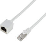 LogiLink Patch cord prelungire premium, Cat. 6A, S/FTP, alb, 1 m