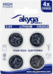 Akyga CR2032 Pila buton 3V 210mAh - 4 buc/blister (AKY2100) (AKY2100) Baterii de unica folosinta