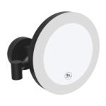 SAPHO BEMETA Kozmetikai tükör, átmérő 200 mm, LED világítással, érintő kapcsolóval, fekete 116101770 (XR016B) (XR016B)