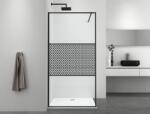 Sanotechnik SMART zuhanyfal, részben mintás üveggel, matt fekete, 90 cm DC90B (DC90B)