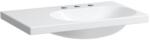 Laufen Lua aszimmetrikus mosdó bal oldali pulttal, három csaplyukkal, túlfolyó nélkül LCC felülettel 75x46 cm H8170854001581 (H8170854001581)