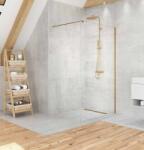 NEW TRENDY Velio Satin gold Walk-in zuhanyfal arany színű profillal 140 cm D-0201B (D-0201B)