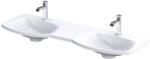 Roltechnik Louis 144x48 cm öntött műmárvány dupla mosdó fényes fehér UME-LU-144-92-D (UME-LU-144-92-D)
