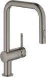 GROHE Minta egykaros mosogató csaptelep kihúzható zuhanyfejjel, brushed hard graphite 32322AL2 (32322AL2)