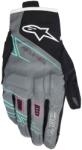 Alpinestars Mănuși de motocicletă pentru femei Alpinestars STELLA MOBLAST WATERPROOF gri-negru-roz fluo-turcoaz-alb (AIM121-215)