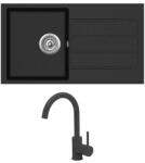 Evido Easy 45S gránit mosogató, 760 x 440 mm, antracit + EVIDO LANA csaptelep, antracit (105982SET) - modernkonyha