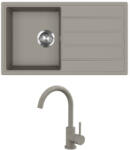 Evido Easy 45S gránit mosogató, 760 x 440 mm, platina + EVIDO LANA csaptelep, platina (442068SET) - modernkonyha