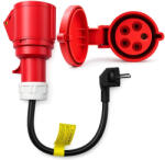 Qoltec Hálózati adapter kábel elektromos autó töltőhöz, SCHUKO 230 V-CEE 32 A 5P aljzat, max. 16 A, 3, 5 kW. 52439 (52439)