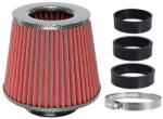 Carmotion Sport levegőszűrő kúpos piros-karbon 155x130x120 mm, 60, 63, 70 mm adapterrel - Carmotion