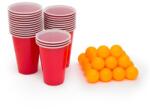 Flippy Joc de băut Beer Pong Flippy, 24 pahare și 24 mingi, roșu (125444)