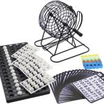 Flippy Joc Bingo Flippy din metal, 75 bile, portabil, negru (125438)