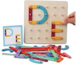 Flippy Jucărie Montessori Pegboard Flippy din lemn, puzzle educativ cu forme și litere, multicolor (134195)
