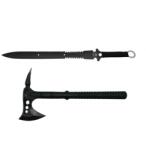 DEPOX Set topor si sabie de vanatoare, DEPOX®, otel inoxidabil, negru, 39 cm (0966)