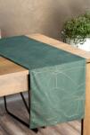 Takoy Bársony asztali futó sötét menta-arany 35x180 cm BLINK 15 tavirózsa-levélmintával