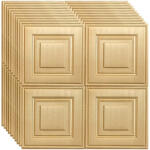 HOZRO Tapet 3D autoadeziv, Model imitatie caramida, design modern, foarte usor de montat, Auriu patrate