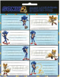 GIM Sonic a sündisznó Speed füzetcímke 16 db-os GIM77540046 (GIM77540046)