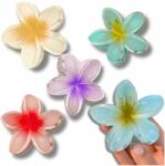 EdiBazzar 4 db-os szett 8 cm-es plumeria virágos hajcsatok, hawaii stílusú, nyaralási (Zestaw 4 spinki do włosów 8 cm hawajski styl)