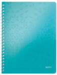 Leitz Caiet de birou Leitz WOW A4 coperta PP cu spira 80 file dictando turcoaz metalizat (ESS46370051) - pcone