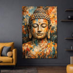 DUBLEZ Tablou de perete din lemn - Buddha în culori