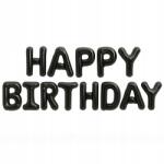 PartyBee Fólia lufi Happy Birthday Felirat 40cm Fekete Születésnapi Füzér