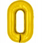 PartyBee Fólia lufi Szám 0 Arany 100cm XXL nagy szám alakú héliumos lufi