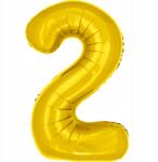 PartyBee Fólia lufi Szám 2 Arany 100cm XXL nagy szám alakú héliumos lufi