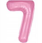 PartyBee Fólia lufi Szám 7 Rózsaszín 100cm nagy szám alakú héliumos lufi