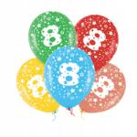 PartyBee Lufik Számmal 8 Születésnapi Színes Csillagok 5 db-os szett 30cm