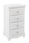 Bizzotto Comoda 4 sertare din lemn alb cu patina gri Blanc 40 cm x 30 cm x 76 h (0744185deco) Comoda