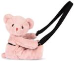 Doudou et Compagnie Geanta crossbody adorabila, Ursulet din plus, 30 cm, Roz pudra (DC4375)