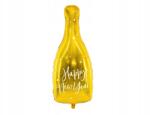 PartyDeco Fólia lufi Pezsgős Palack Happy New Year arany 32x82cm Szilveszter
