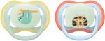 Philips Залъгалки Philips Avent - Ultra Air Night, 0-6 м, 2 броя, ленивец/тигър (SCF376/24) - baby