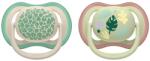 Philips Залъгалки Philips Avent - Ultra Air, 6-18 м, с кутийка, 2 броя, неутрални, листа (SCF087/17) - baby