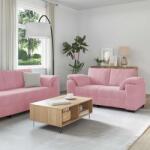 vidaXL Set de canapele cu perne, 3 piese, roz, catifea GartenMobel Dekor (3324670) Canapea
