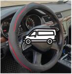 Autolife Műbõr kormányvédõ, 42cm, fekete-piros, 2393-42