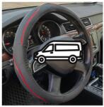 Autolife Műbõr kormányvédõ, fekete-piros, 40cm, 2393-40