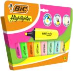 BIC lapos kiemelő, közepesen ferde hegyű, Neon/pasztell