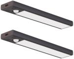 MILAGRO Set de 2 lumini LED reîncărcabile pentru mobilier cu senzor VIRO - 1 W, baterie 800 mAh, 20 cm, temperatură de culoare reglabilă (CCT), negru (MI2935)