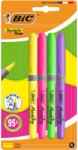 BIC kiemelő grip, ferde hegyű, közepes, neon színek, 4 db-os blisztercsomag